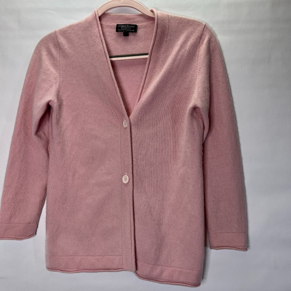 𝅺CASHMERE Boutique Pink Cardigan XS